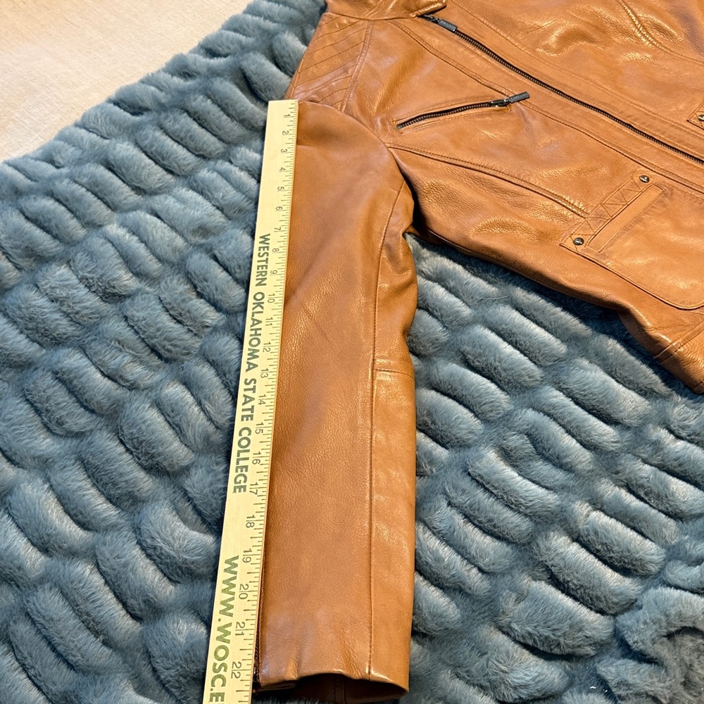 Bernardo Cognac Leather Moto Jacket - Picture 14 of 15